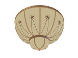 Dome ceiling light fixture 3d model preview