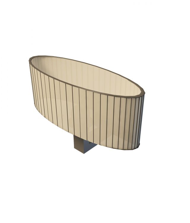 Oval wall lamp 3d rendering