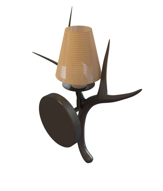 Rustic wall branch lamp 3d rendering