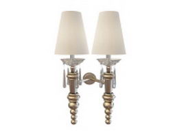 Brass wall lamp with drop 3d preview