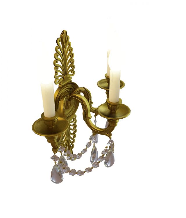 Wall candle lamp 3d rendering