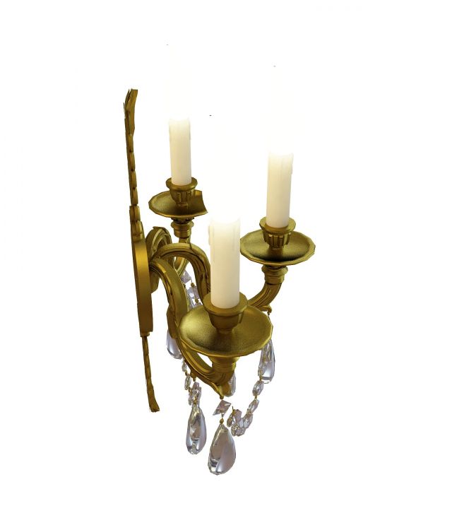 Wall candle lamp 3d rendering