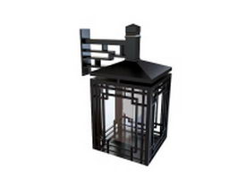 Outdoor wood lantern 3d model preview