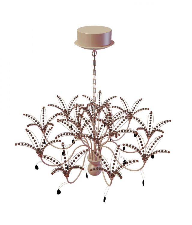 Flower chandelier lighting 3d rendering