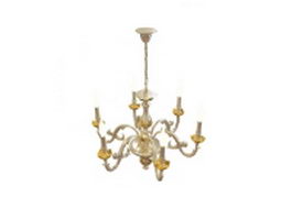 Gold candelabra chandeliers 3d model preview
