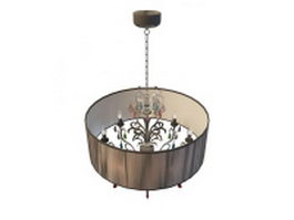 Drum shade chandelier 3d model preview