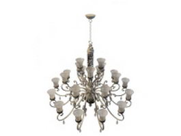 Arm chandelier light fixture 3d model preview