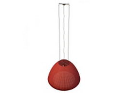 Red pendant hanging light 3d model preview
