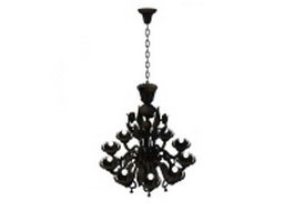 Black chandelier 3d model preview