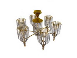 6 Arm chandelier with drop 3d model preview