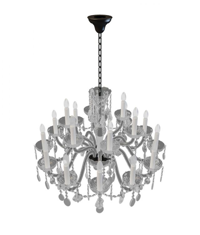 Candelabra chandelier 3d rendering