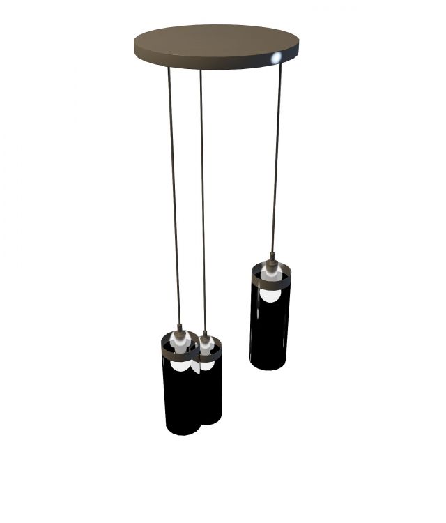 3 Light hanging fixture 3d rendering