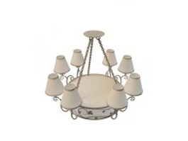 6 Light round chandelier 3d model preview