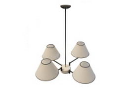 4 Light modern chandelier 3d model preview