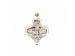 Regency style crystal chandelier 3d model preview
