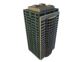 Tall modern office building 3d model preview