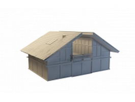 Farm house architecture 3d model preview