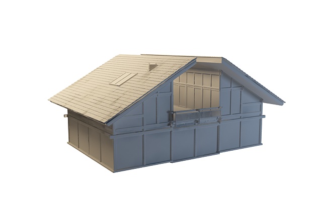 Farm house architecture 3d rendering