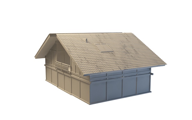 Farm house architecture 3d rendering