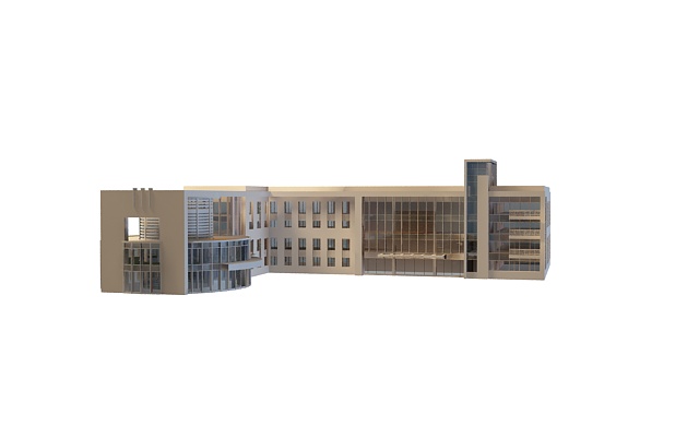 Z shaped office building 3d rendering