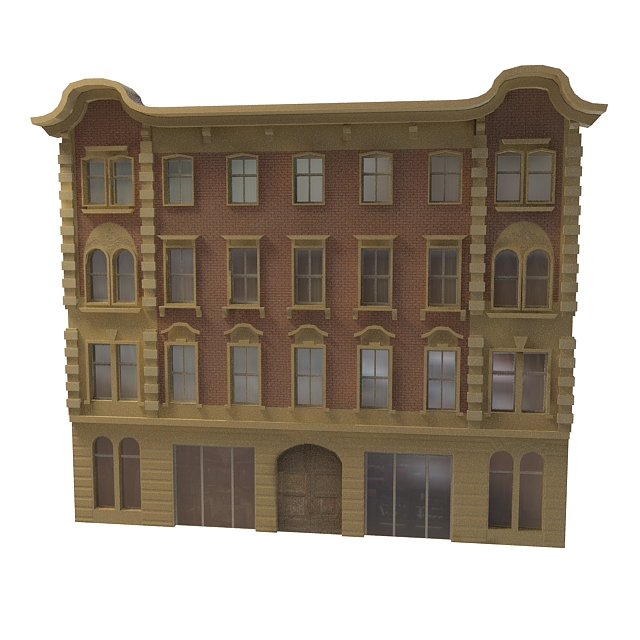 Vintage apartment building 3d rendering