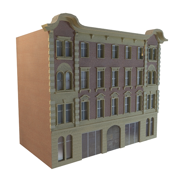 Vintage apartment building 3d rendering