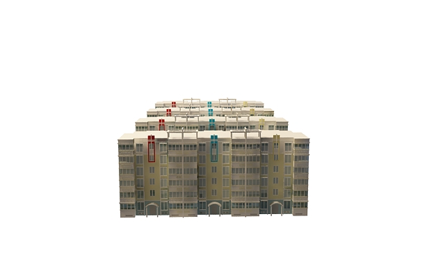 Apartments residential district 3d rendering