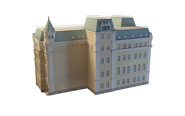 Old Moscow building 3d rendering