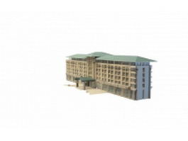 Hotel building 3d model preview