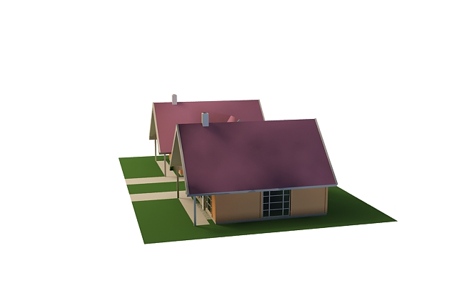 Frame for ailla and small house 3d rendering