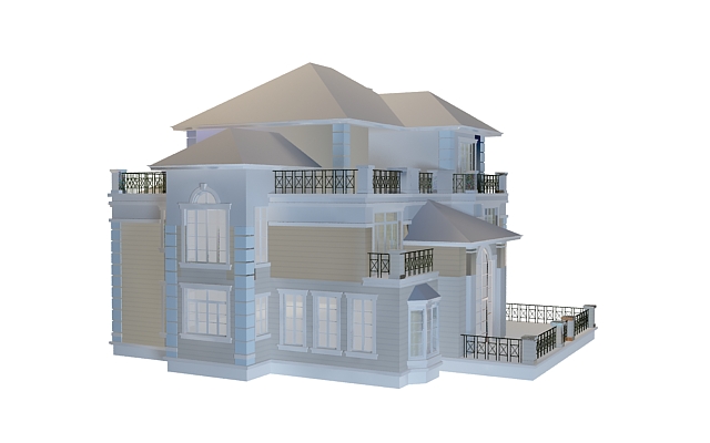 Villa building 3d rendering