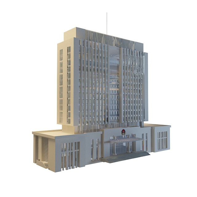 Chinese government office building 3d rendering