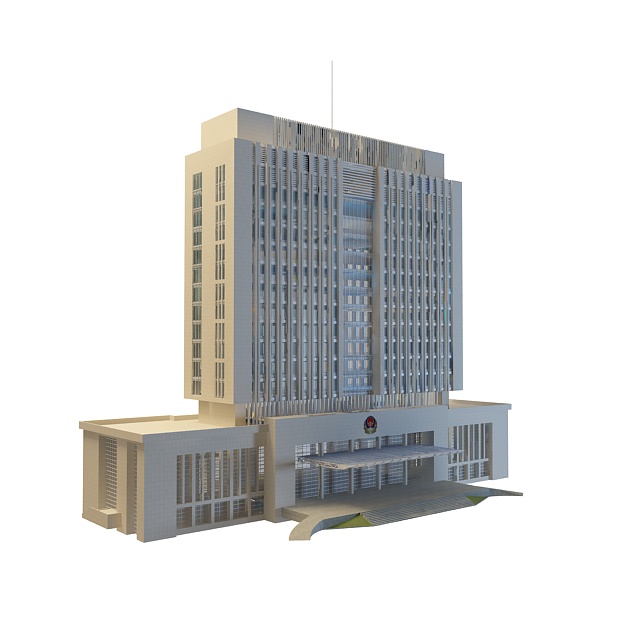 Chinese government office building 3d rendering