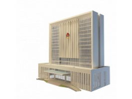 Police department building 3d model preview