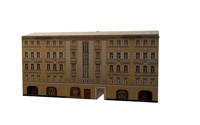 Vintage building in moscow 3d rendering