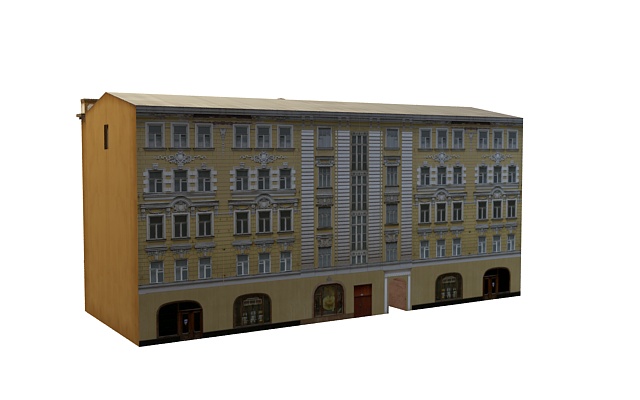 Vintage building in moscow 3d rendering
