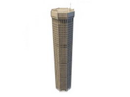 Cylinder shaped skyscraper 3d preview