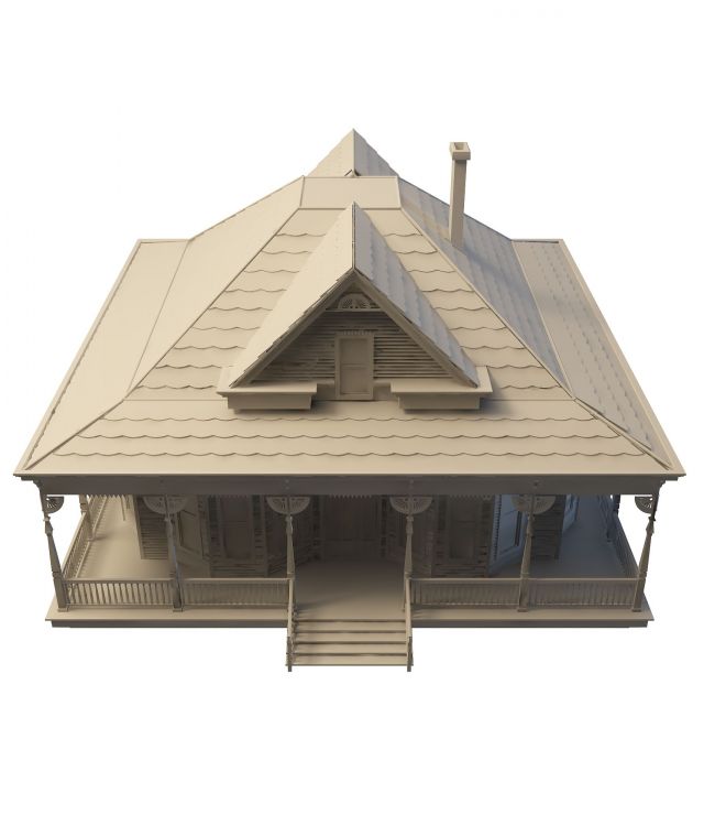 American house design 3d rendering
