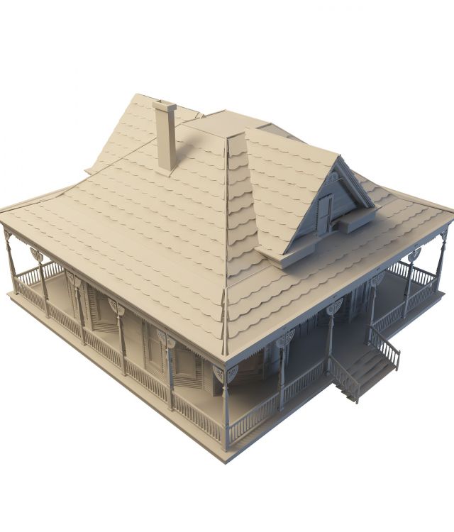 American house design 3d rendering