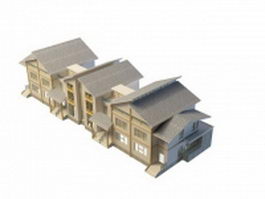 Townhouse architecture 3d model preview