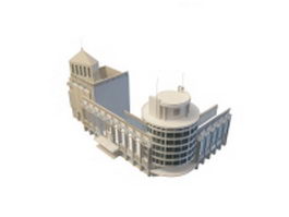 Commercial complex buildings 3d model preview
