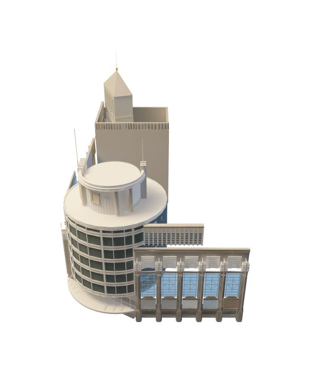 Commercial complex buildings 3d rendering