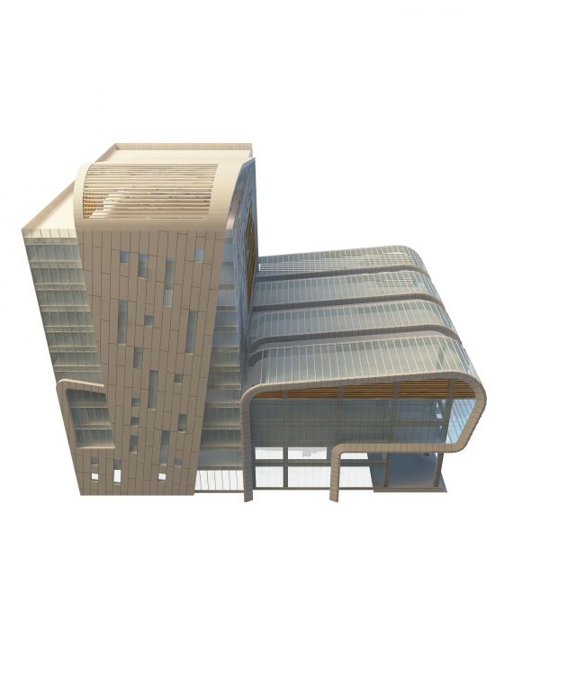 Modern hotel building 3d rendering
