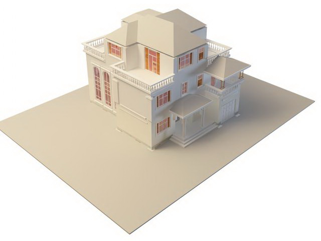 House villa residence building 3d rendering
