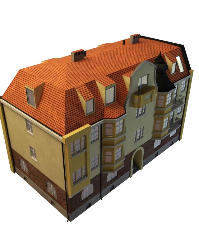 Italianate dwelling house 3d rendering