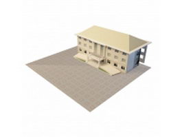 Small office building 3d model preview