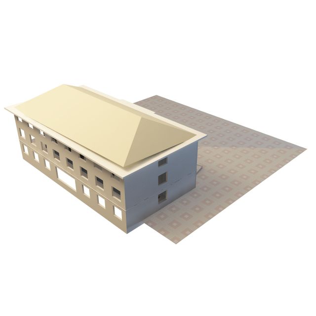 Small office building 3d rendering