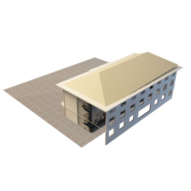 Small office building 3d rendering