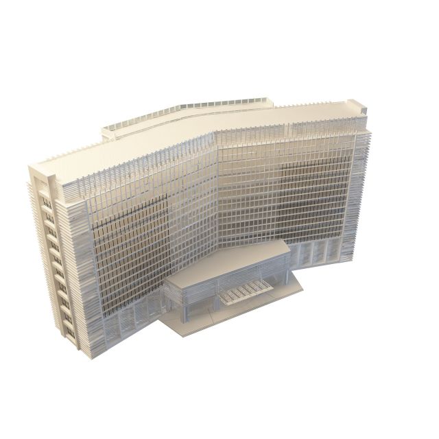 Large commercial office building 3d rendering