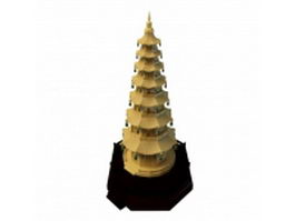Chinese pagoda 3d model preview